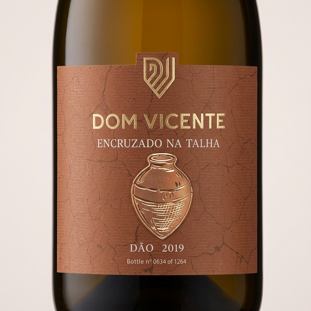 Pormenor do rótulo Dom Vicente Encruzado na Talha