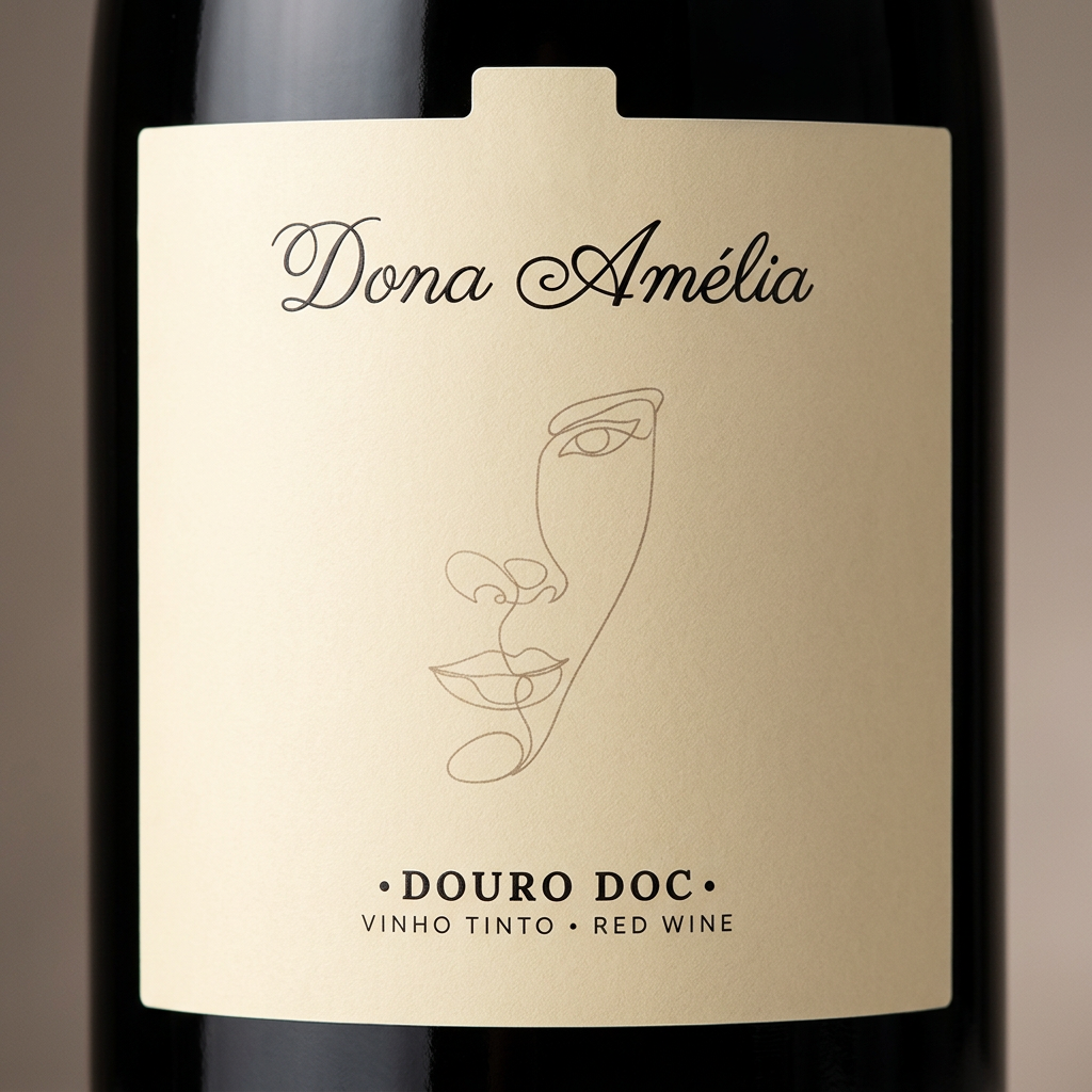 Pormenor do rótulo Dona Amélia Tinto