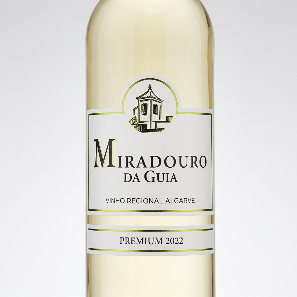 Pormenor do rótulo Miradouro da Guia Branco