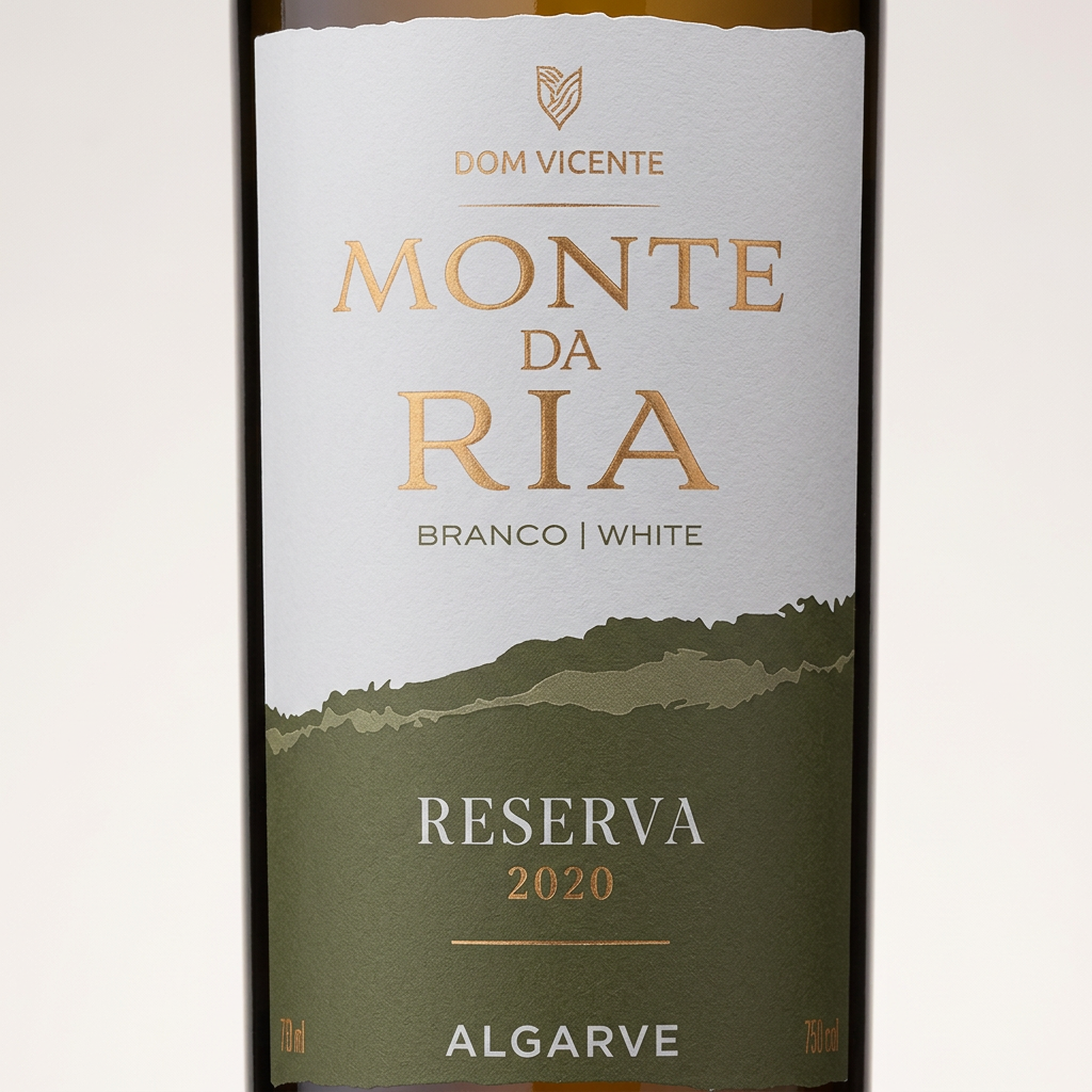 Pormenor do rótulo Monte da Ria Reserva Branco