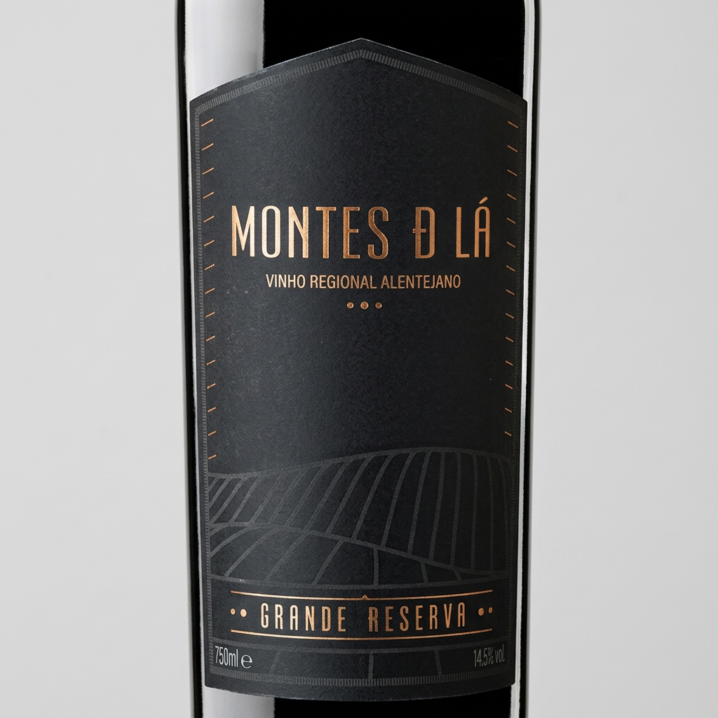 Pormenor do rótulo Montes de Lá Grande Reserva Tinto