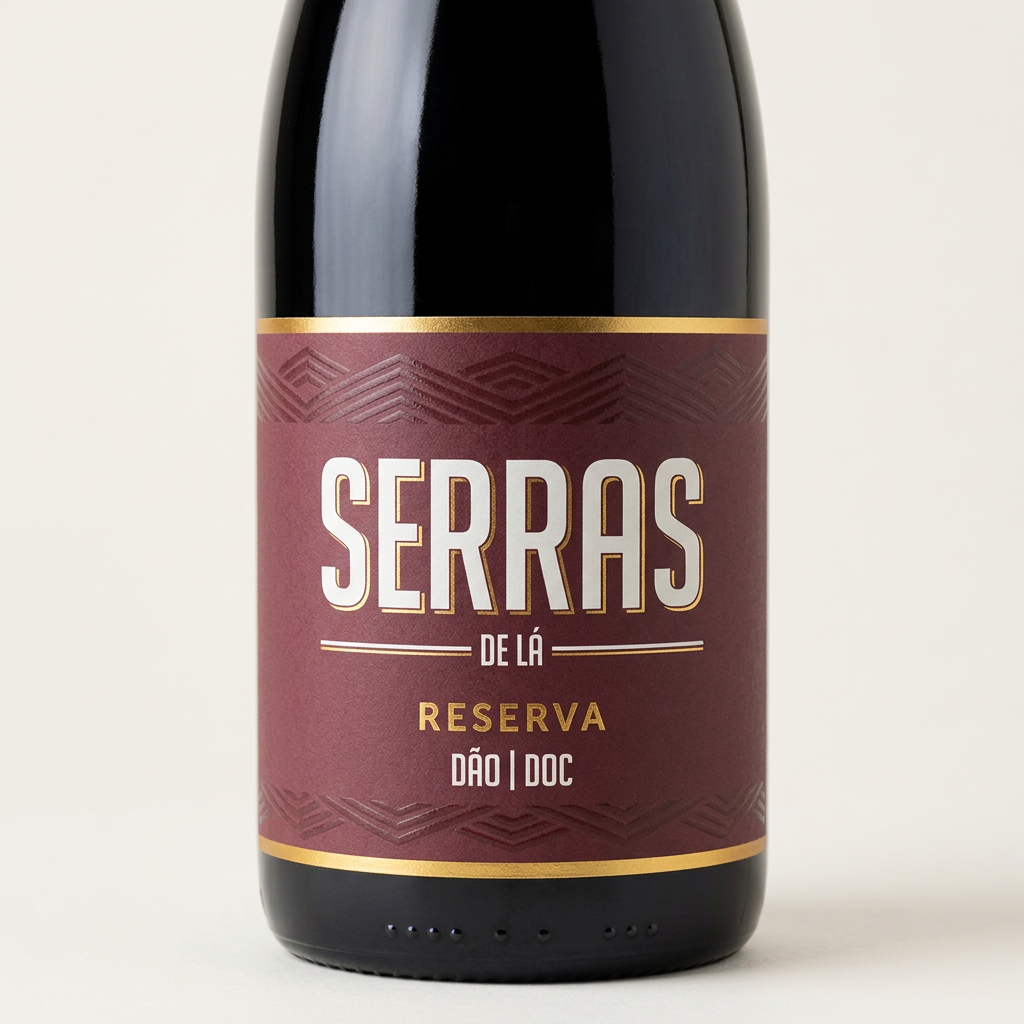 Pormenor do rótulo Serras de Lá Reserva Tinto