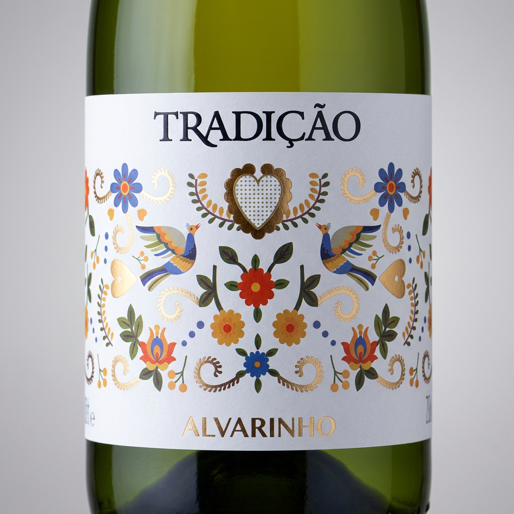 Pormenor do rótulo Tradição Alvarinho