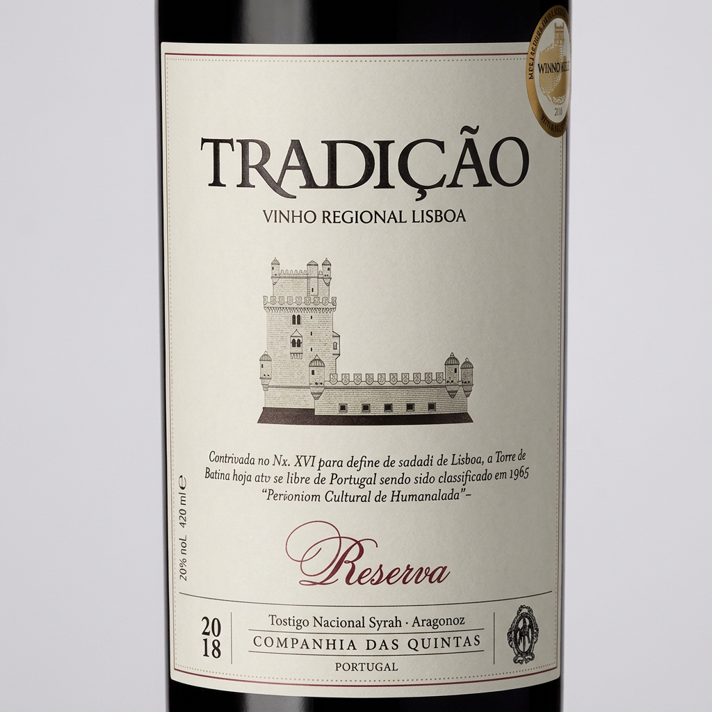 Pormenor do rótulo Tradição Reserva Tinto