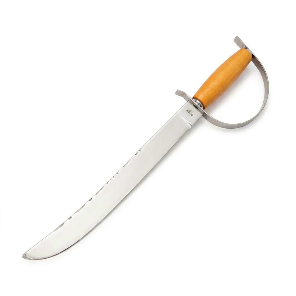 Sabre de champanhe em fundo branco