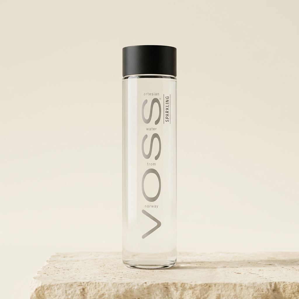 Voss com gás sobre pedra clara